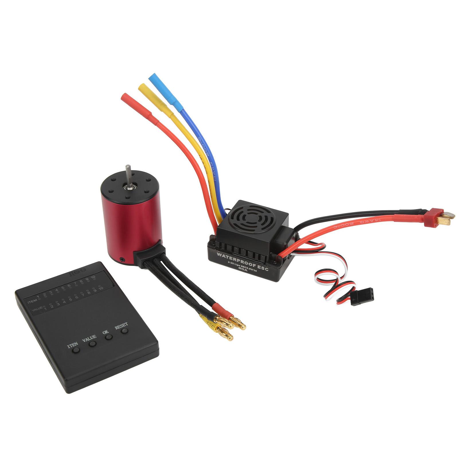 S3650 4300KV Waterproof Brushless Motor 60A Brushless ESC T Plug Male ESC Programming Card Set for 1/10 Remote Control Car
S3650 4300KV Waterproof Brushless Motor 60A Brushless ESC T Plug Male ESC Programming Card Set for 1/10 Remote Control Car