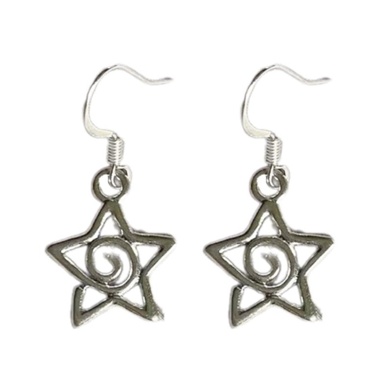 Swirl Star Pendant Earrings Five-Pointed Star Eardrops Pentagrams Ear Accessory Punk Inspired Jewelry for Daily Wear 1
Swirl Star Pendant Earrings Five-Pointed Star Eardrops Pentagrams Ear Accessory Punk Inspired Jewelry for Daily Wear 1