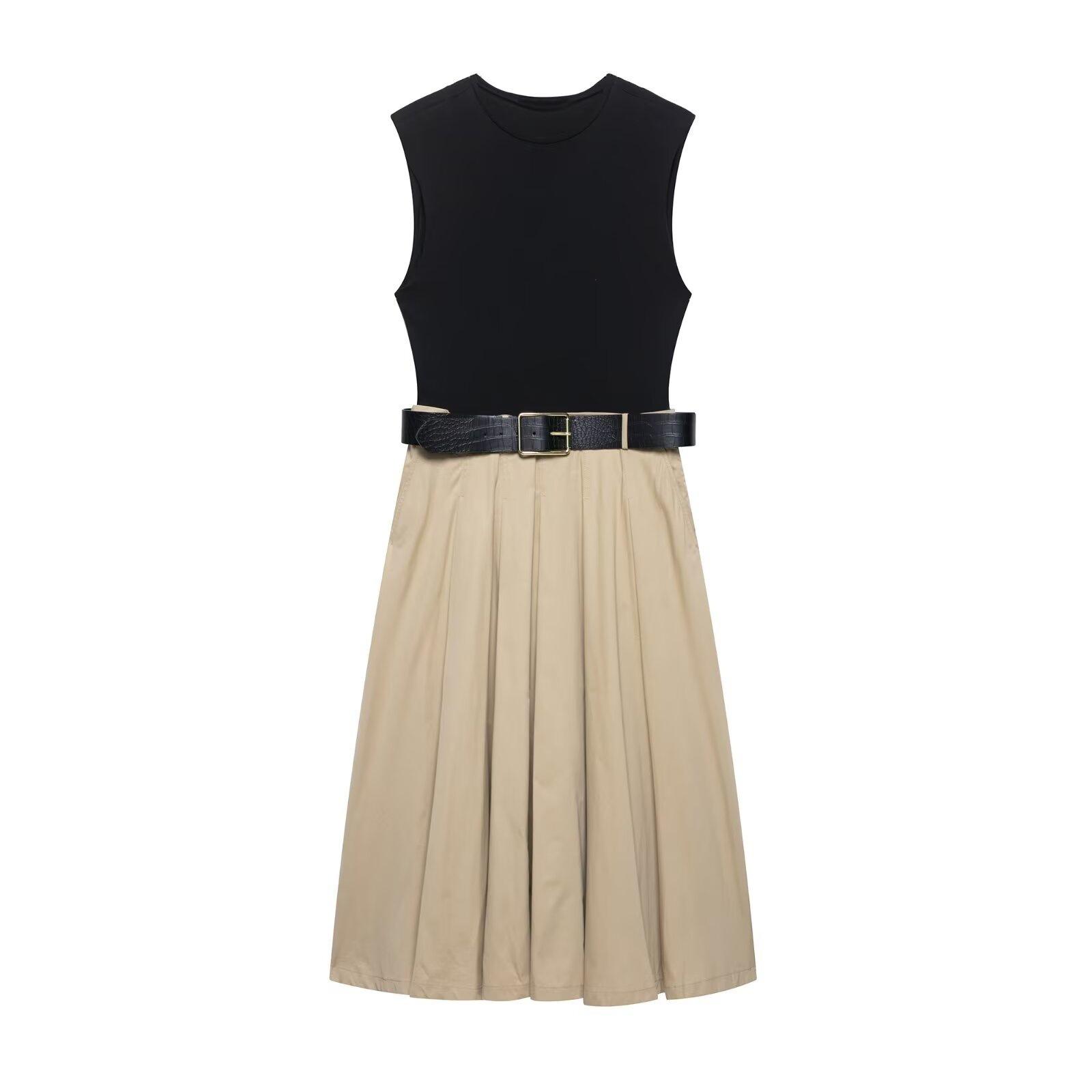 2025 Summer Pleated Skirt Dress with Shoulder Pads - Sleeveless, Slim-Fitting, Round Neck Design Large
2025 Summer Pleated Skirt Dress with Shoulder Pads - Sleeveless, Slim-Fitting, Round Neck Design Large