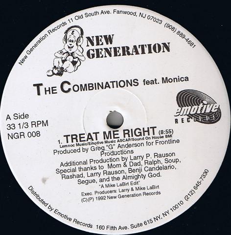12inch Record COMBINATIONS - Treat Me Right NRG008 New Generation 1992 US Dance & Electronica Used
12inch Record COMBINATIONS - Treat Me Right NRG008 New Generation 1992 US Dance & Electronica Used