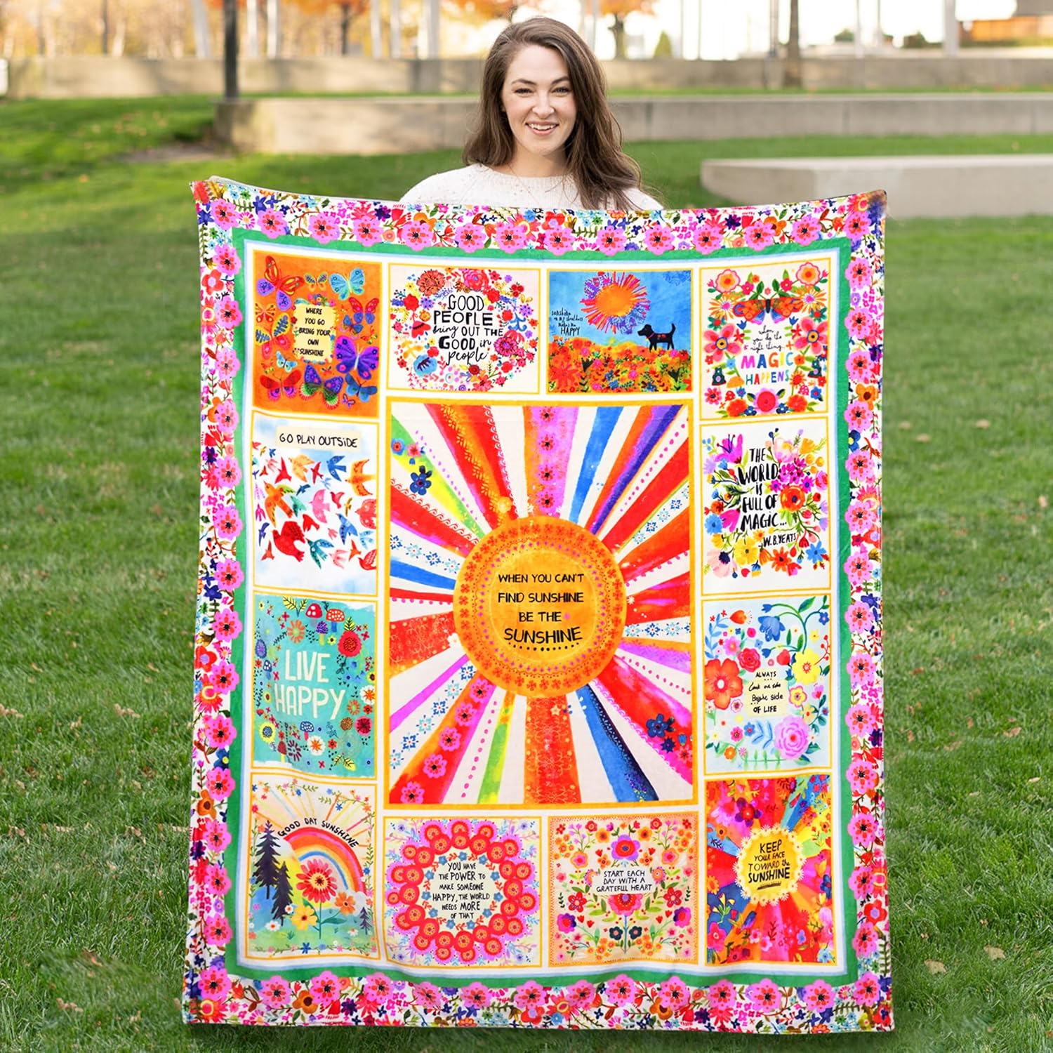 GUOYU Blanket Boho Floral Throw Blanket Natural Life Patchwork BlanketsGirls Home Gift Soft Warm and Cozy Flannel for Sofa Bed Couch Travel 75x100cm (30x40inch)
GUOYU Blanket Boho Floral Throw Blanket Natural Life Patchwork BlanketsGirls Home Gift Soft Warm and Cozy Flannel for Sofa Bed Couch Travel 75x100cm (30x40inch)