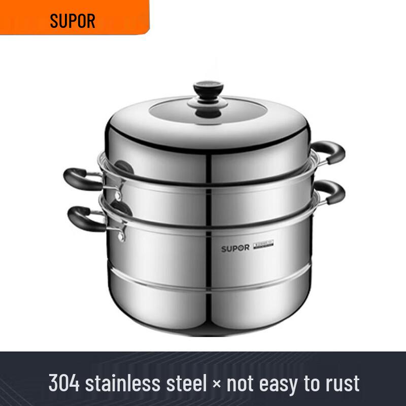 SUPOR 304 Stainless Steel 26cm Double-Layer Steamer & Soup Pot
SUPOR 304 Stainless Steel 26cm Double-Layer Steamer & Soup Pot