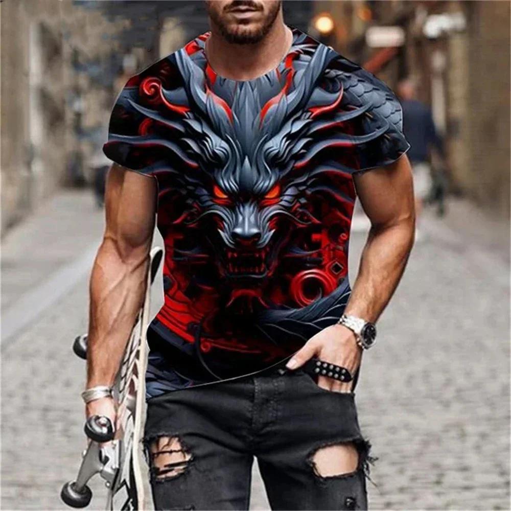 Summer Round Neck 3D Dragon Print Top Fashionable Casual Short Sleeved Men s T-shirts S
Summer Round Neck 3D Dragon Print Top Fashionable Casual Short Sleeved Men s T-shirts S
