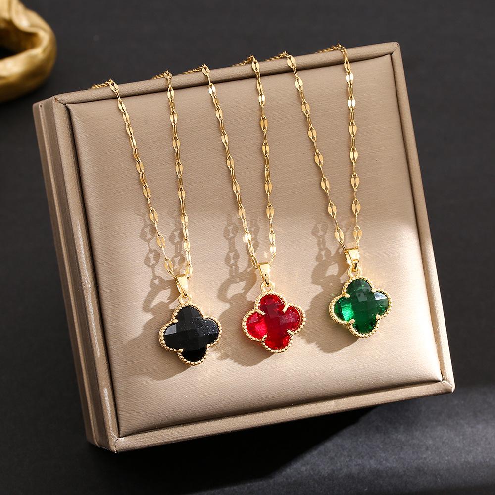Four Leaf Clover Necklace Women Premium Design Sense Niche Titanium Steel Net Red Collarbone Chain Jewelry
Four Leaf Clover Necklace Women Premium Design Sense Niche Titanium Steel Net Red Collarbone Chain Jewelry
