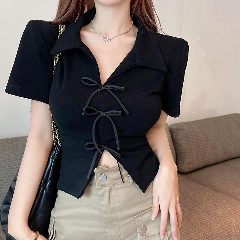 Летняя футболка с короткими рукавами и короткими рукавами-поло, верхняя женская одежда с подкладкой XL чёрный
Летняя футболка с короткими рукавами и короткими рукавами-поло, верхняя женская одежда с подкладкой XL чёрный