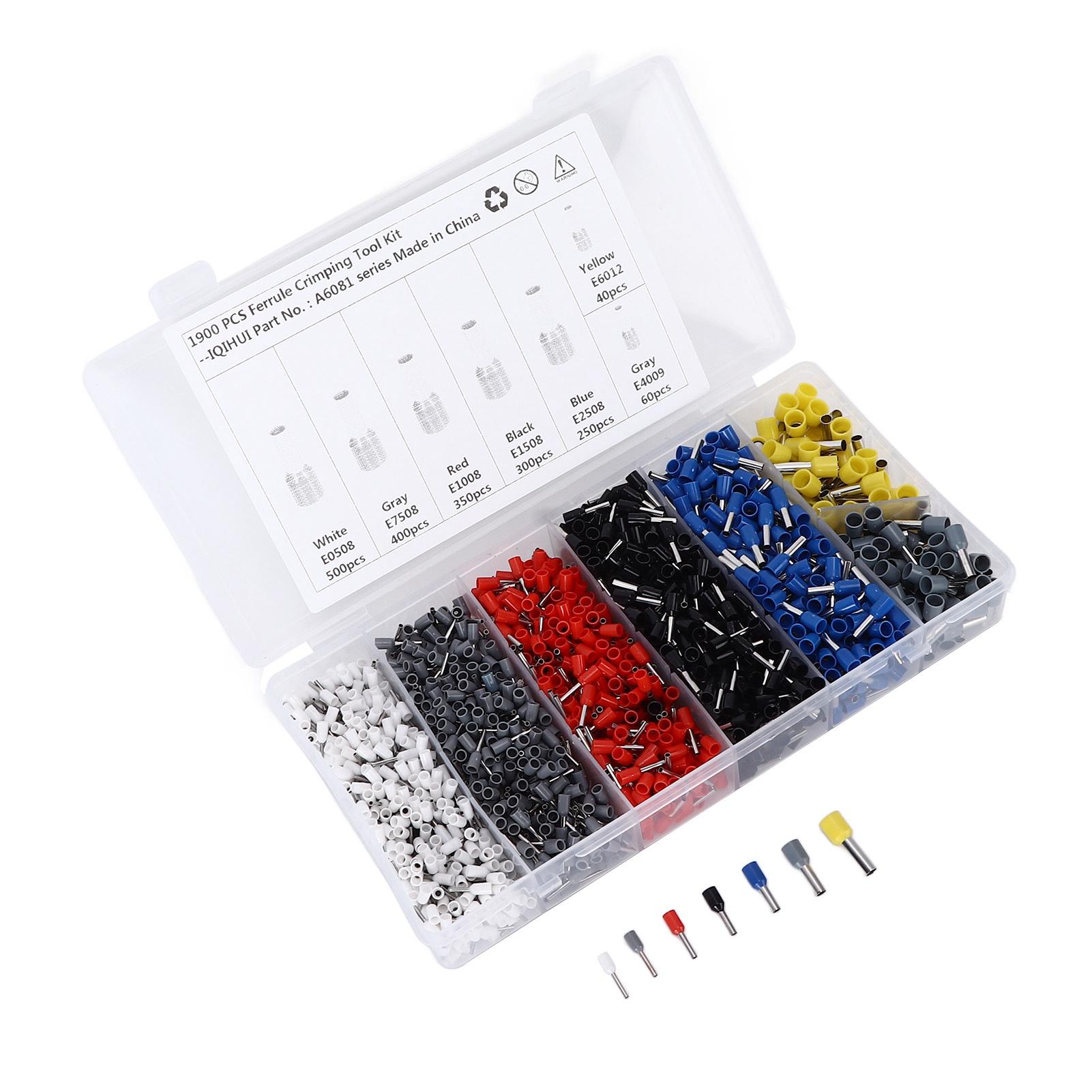 1900pcs Wire Ferrule Terminals Pin Type Copper Tin Plated 7 Sizes Insulated Cord Connectors
1900pcs Wire Ferrule Terminals Pin Type Copper Tin Plated 7 Sizes Insulated Cord Connectors