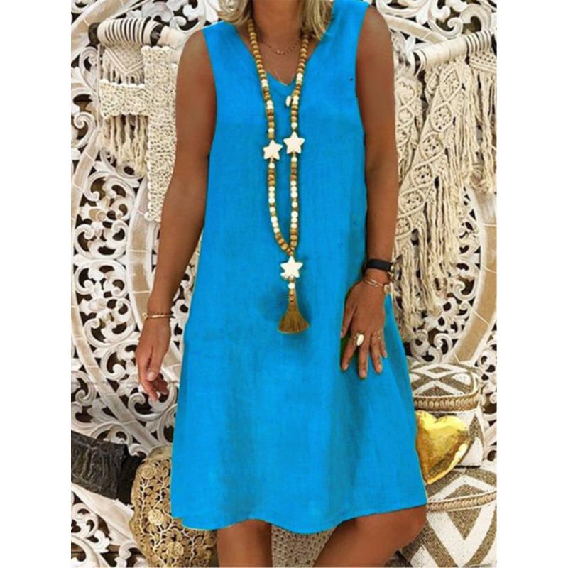 QICED Women s Fashion Summer Spring Solid Color Print Sleeveless V-Neck Casual Dresses XXXXXL синій
QICED Women s Fashion Summer Spring Solid Color Print Sleeveless V-Neck Casual Dresses XXXXXL синій