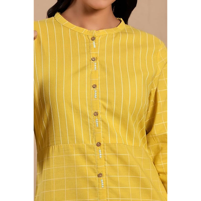 W Yellow Cotton Checked Straight-Long Kurta for Women 3XL жёлтый
W Yellow Cotton Checked Straight-Long Kurta for Women 3XL жёлтый