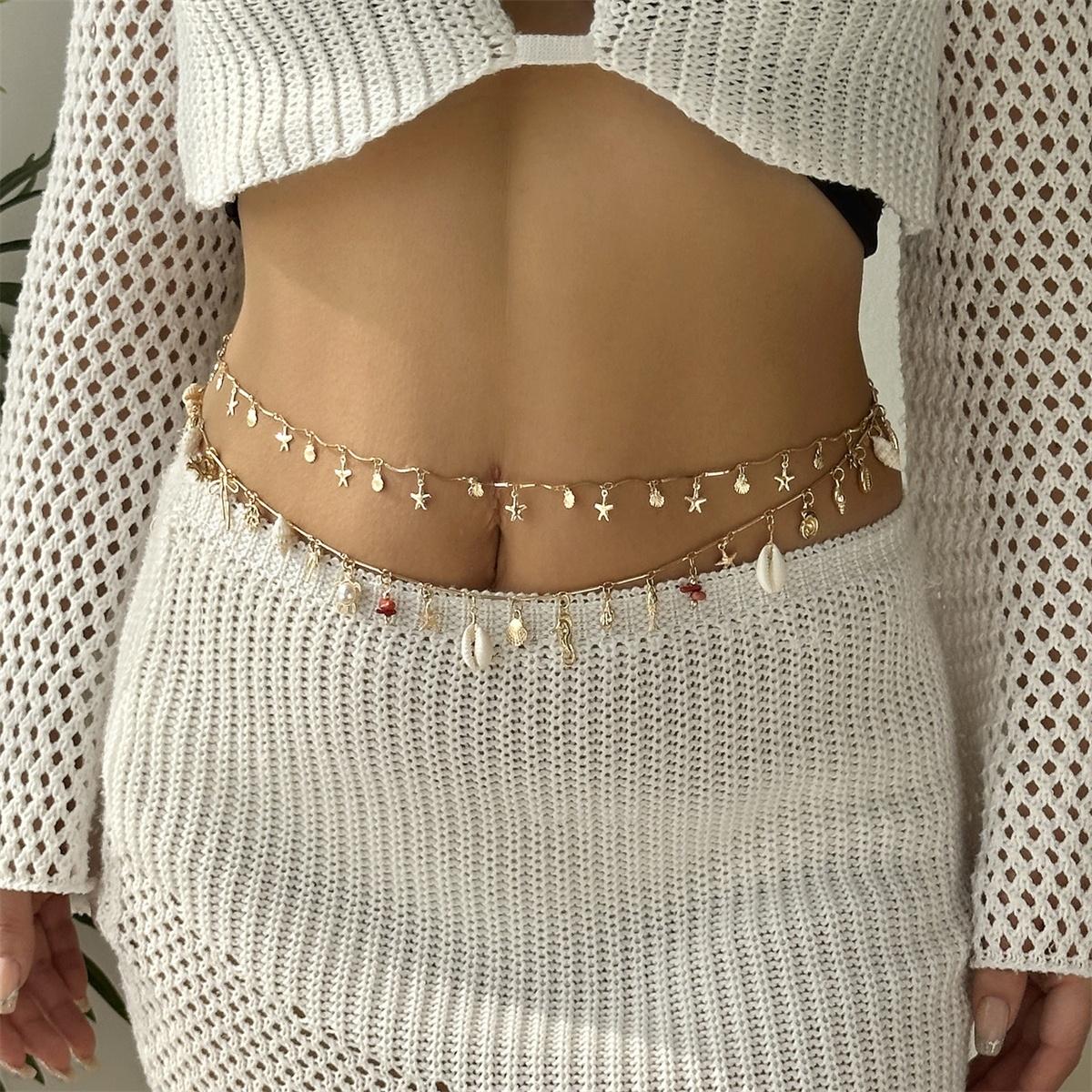 Summer Starfish Shell Bowknot Seahorse Fish Conch Waist Chain For Women Men Double Layer Coral Beach Body Chain Seaside Jewelry
Summer Starfish Shell Bowknot Seahorse Fish Conch Waist Chain For Women Men Double Layer Coral Beach Body Chain Seaside Jewelry