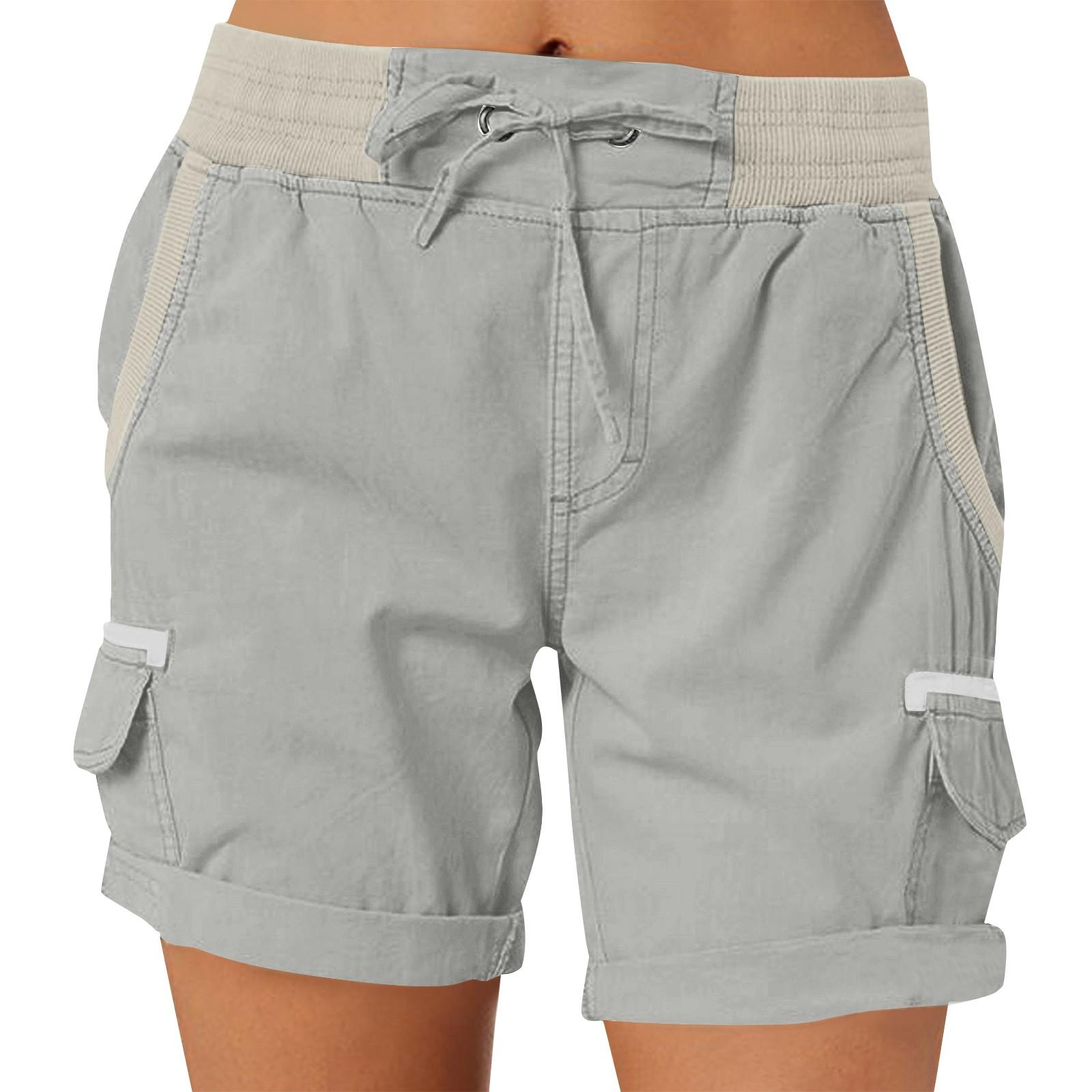 Новые модные женские повседневные брюки с высокой талией, тонкие свободные широкие шорты XXXL серебряный