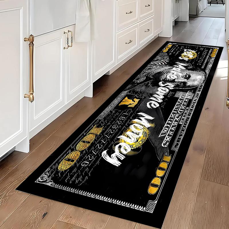 Trendy Make Some Money Dollar Long Runner Rug Bold Black Gold Print Durable Wear-resistant Non-slip Carpet for Hallway Entryway 40X120CM
Trendy Make Some Money Dollar Long Runner Rug Bold Black Gold Print Durable Wear-resistant Non-slip Carpet for Hallway Entryway 40X120CM