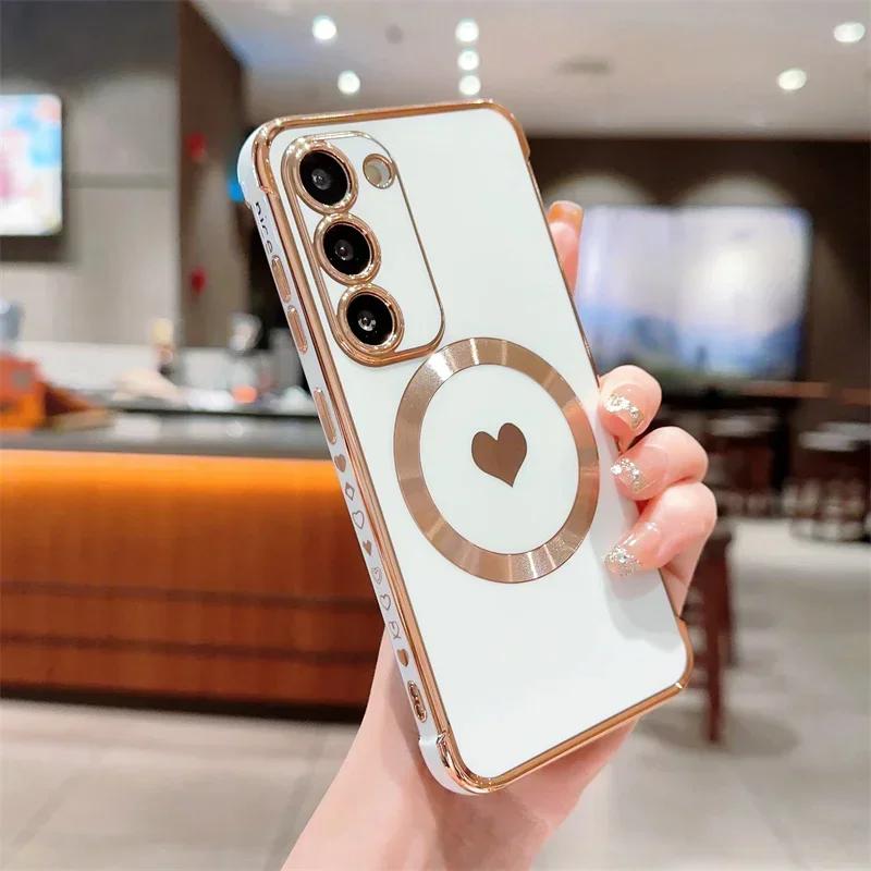 Магнитный чехол для телефона с сердечком Love Heart для Samsung Galaxy S24 S23 S22 S21 Ultra Plus S20 FE, противоударный, для задней крышки Magsafe For Samsung S21 Plus белый
Магнитный чехол для телефона с сердечком Love Heart для Samsung Galaxy S24 S23 S22 S21 Ultra Plus S20 FE, противоударный, для задней крышки Magsafe For Samsung S21 Plus белый