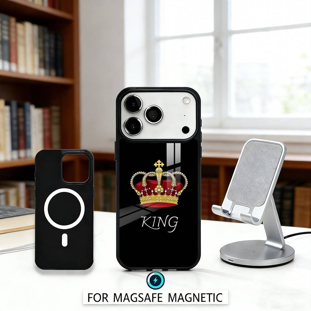 Queen King Crown Phone Case For iPhone 17,16,15,14,13,12,Pro,Max For Magsafe Magnetic Wireless Charging iPhone16PROMAX
Queen King Crown Phone Case For iPhone 17,16,15,14,13,12,Pro,Max For Magsafe Magnetic Wireless Charging iPhone16PROMAX