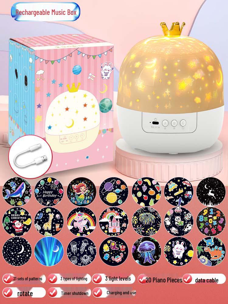 Музыкальная шкатулка «Звездное небо» с Bluetooth: Светодиодный вращающийся ночник - Идеальный романтический подарок для женщин 3W
Музыкальная шкатулка «Звездное небо» с Bluetooth: Светодиодный вращающийся ночник - Идеальный романтический подарок для женщин 3W