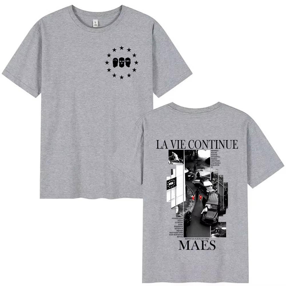 Rapper La Vie Continue Maes Album Graphic T Shirts Mens Gothic Hip Hop Clothing Tshirts Punk Short Sleeve pure Cotton Top 4XL
Rapper La Vie Continue Maes Album Graphic T Shirts Mens Gothic Hip Hop Clothing Tshirts Punk Short Sleeve pure Cotton Top 4XL