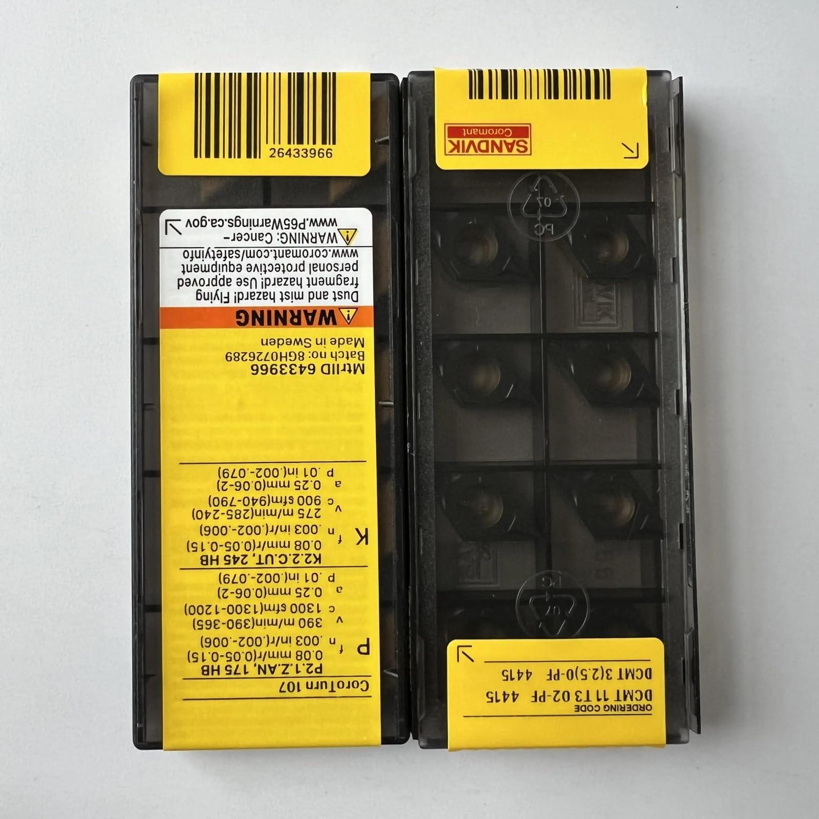 Original Sandvik / DCMT11T302-PF 4415 /CNC lathe carbide blade tool 10 Pcs
Original Sandvik / DCMT11T302-PF 4415 /CNC lathe carbide blade tool 10 Pcs