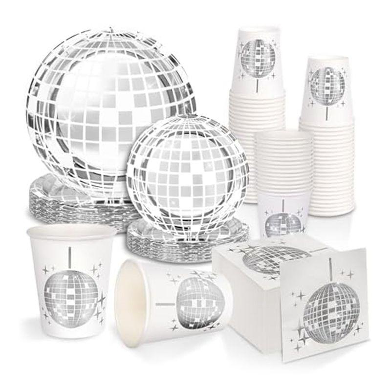 ABJI-Disco Party Supplies Tableware Set Disco Ball Dinner Plate Napkin Fork Disco Birthday Rock Dance Music Party, Durable 150 P
ABJI-Disco Party Supplies Tableware Set Disco Ball Dinner Plate Napkin Fork Disco Birthday Rock Dance Music Party, Durable 150 P