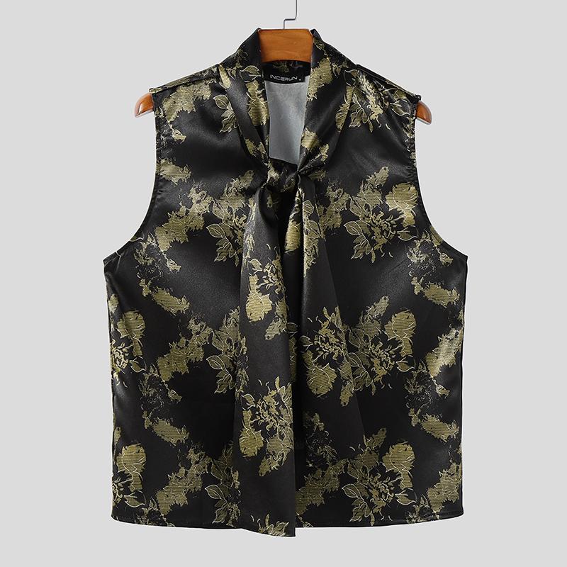 INCERUN Men Summer Tie Up Sleeveless Print Casual Loose Tank Tops L чёрный
INCERUN Men Summer Tie Up Sleeveless Print Casual Loose Tank Tops L чёрный