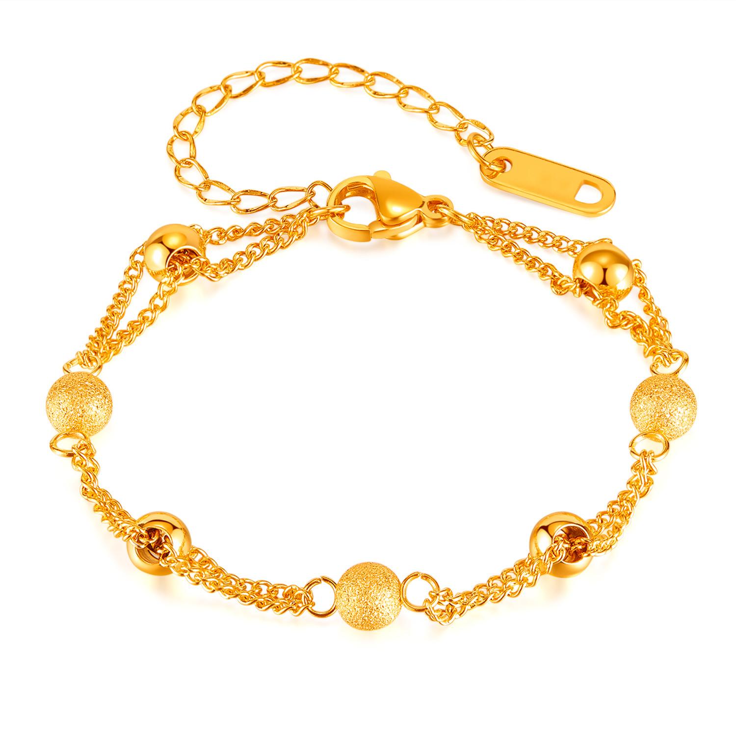 New Personalized Simple Stainless Steel Gold -Plated Frosted Ball Bead Bracelet Bracelet
New Personalized Simple Stainless Steel Gold -Plated Frosted Ball Bead Bracelet Bracelet