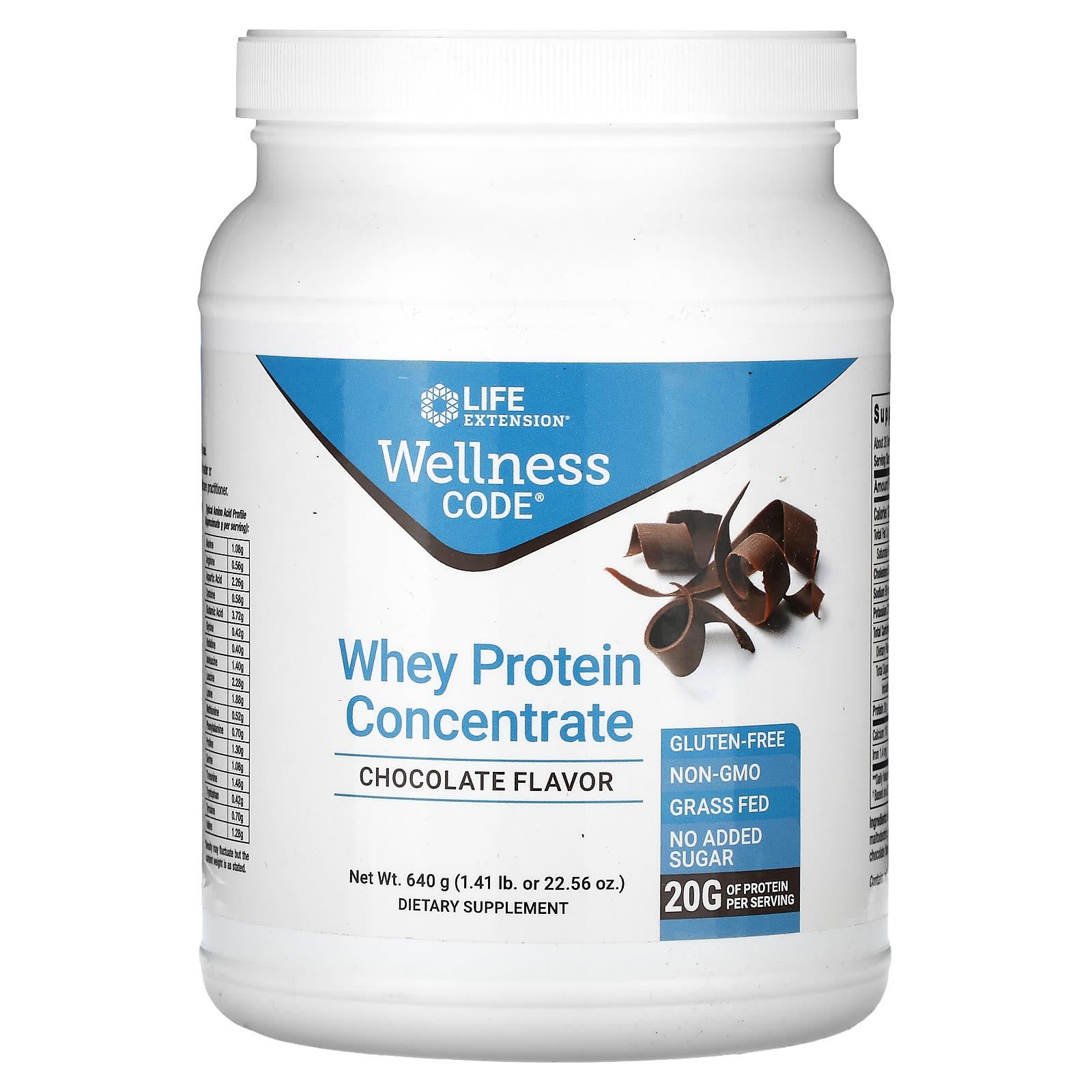 Life Extension, Wellness Code, Whey Protein Concentrate, Chocolate, 1.41 lb (640 g)
Life Extension, Wellness Code, Whey Protein Concentrate, Chocolate, 1.41 lb (640 g)