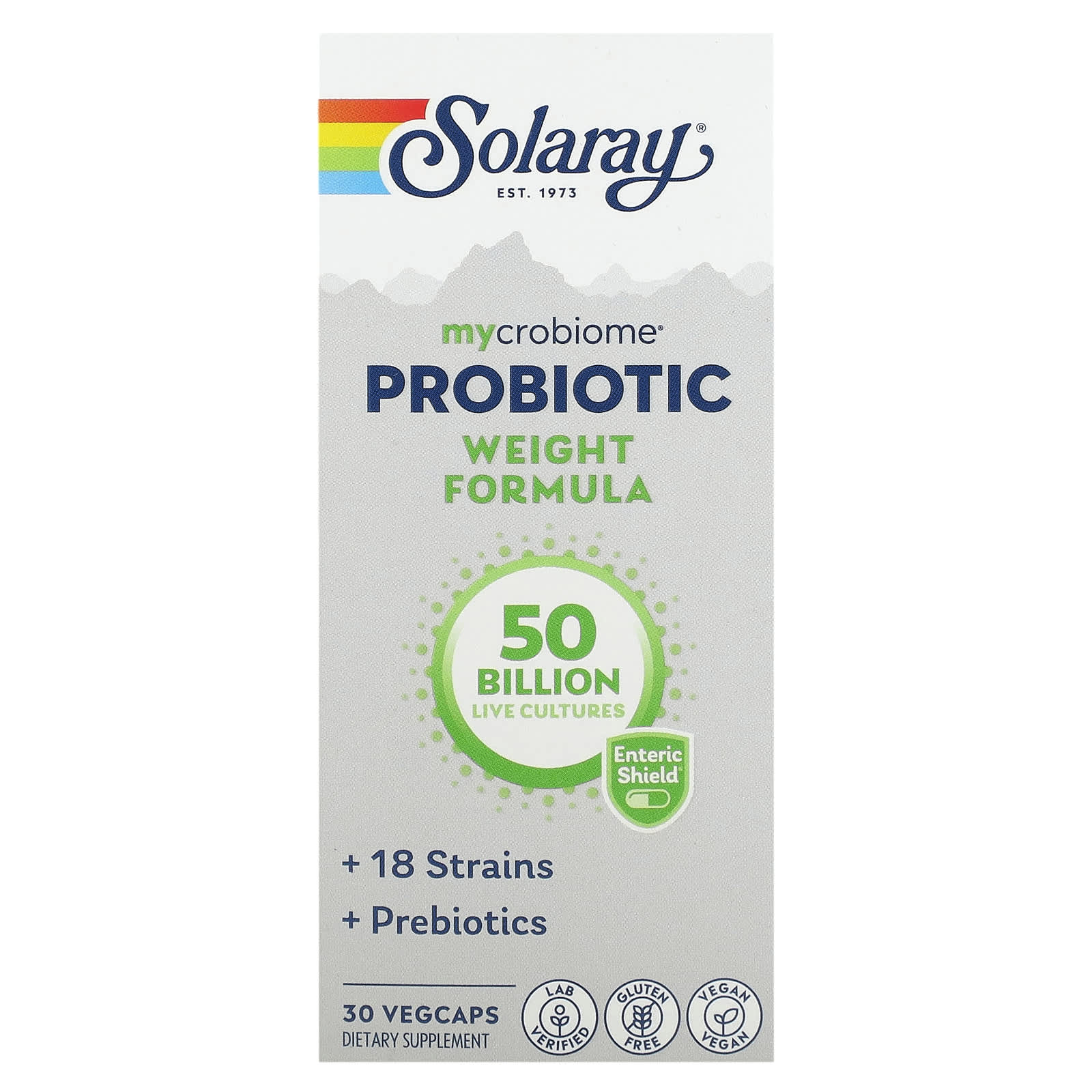 Solaray, Mycrobiome Probiotic Weight Formula, 50 мільярдів, 30 рослинних капсул з кишковорозчинною оболонкою
Solaray, Mycrobiome Probiotic Weight Formula, 50 мільярдів, 30 рослинних капсул з кишковорозчинною оболонкою