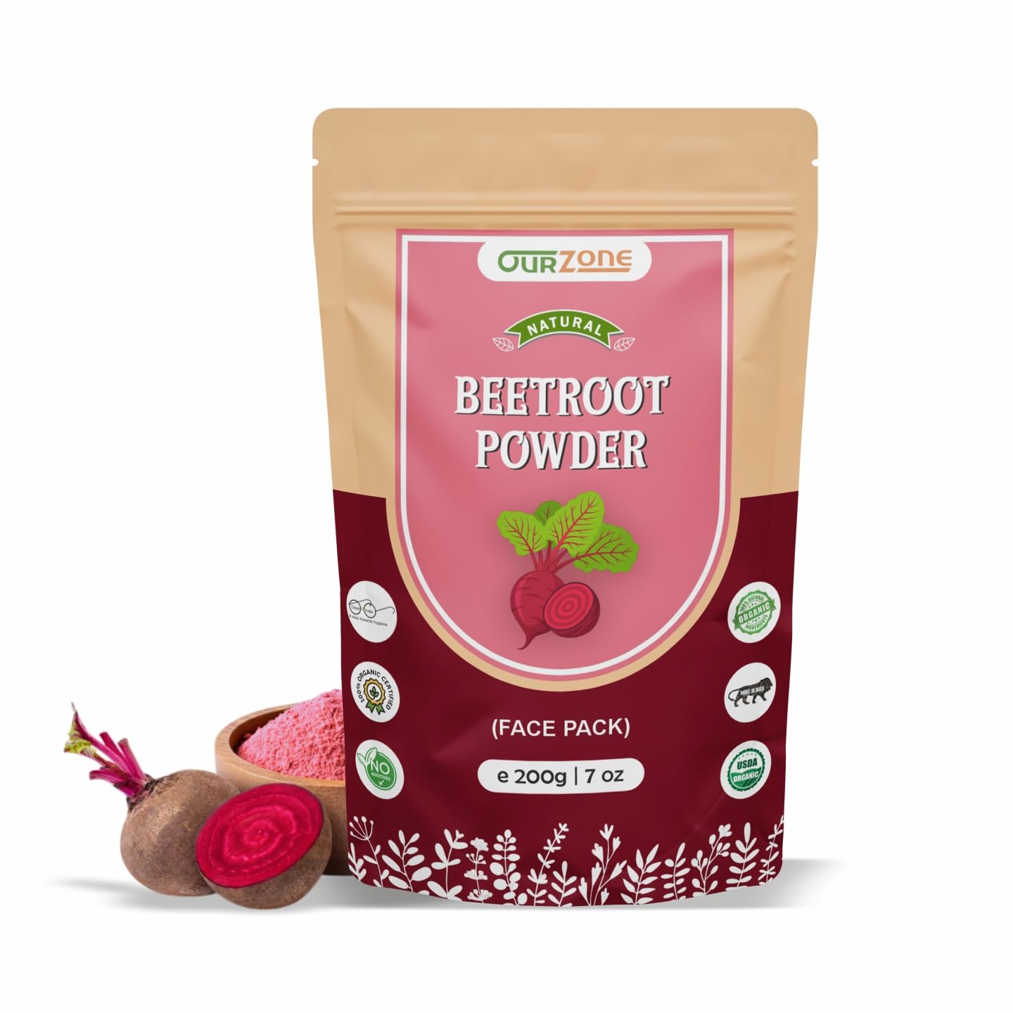 OurZone Beetroot Powder - 200g | For Face, Skin & Hair | Fine Powder for Face Packs, Hair Care & DIY Use | No Added Additives
OurZone Beetroot Powder - 200g | For Face, Skin & Hair | Fine Powder for Face Packs, Hair Care & DIY Use | No Added Additives