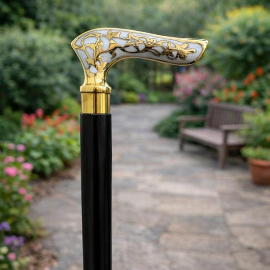 Luxury White & Gold Floral Walking Cane – Elegant Designer Gentleman’s Walking Stick
Luxury White & Gold Floral Walking Cane – Elegant Designer Gentleman’s Walking Stick
