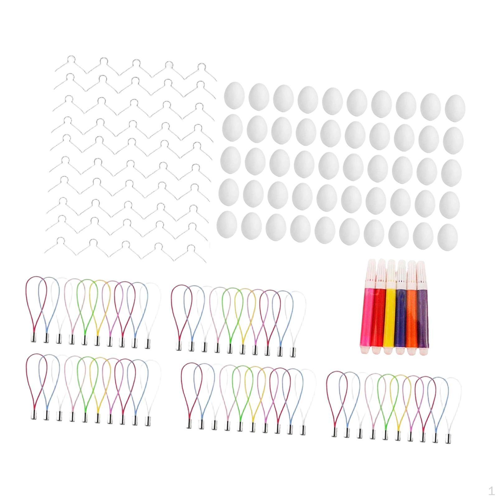 50Pcs Easter Egg Ornaments DIY Kit with 50 Phone Straps Unfinished Multipurpose 6 Color Pens
50Pcs Easter Egg Ornaments DIY Kit with 50 Phone Straps Unfinished Multipurpose 6 Color Pens