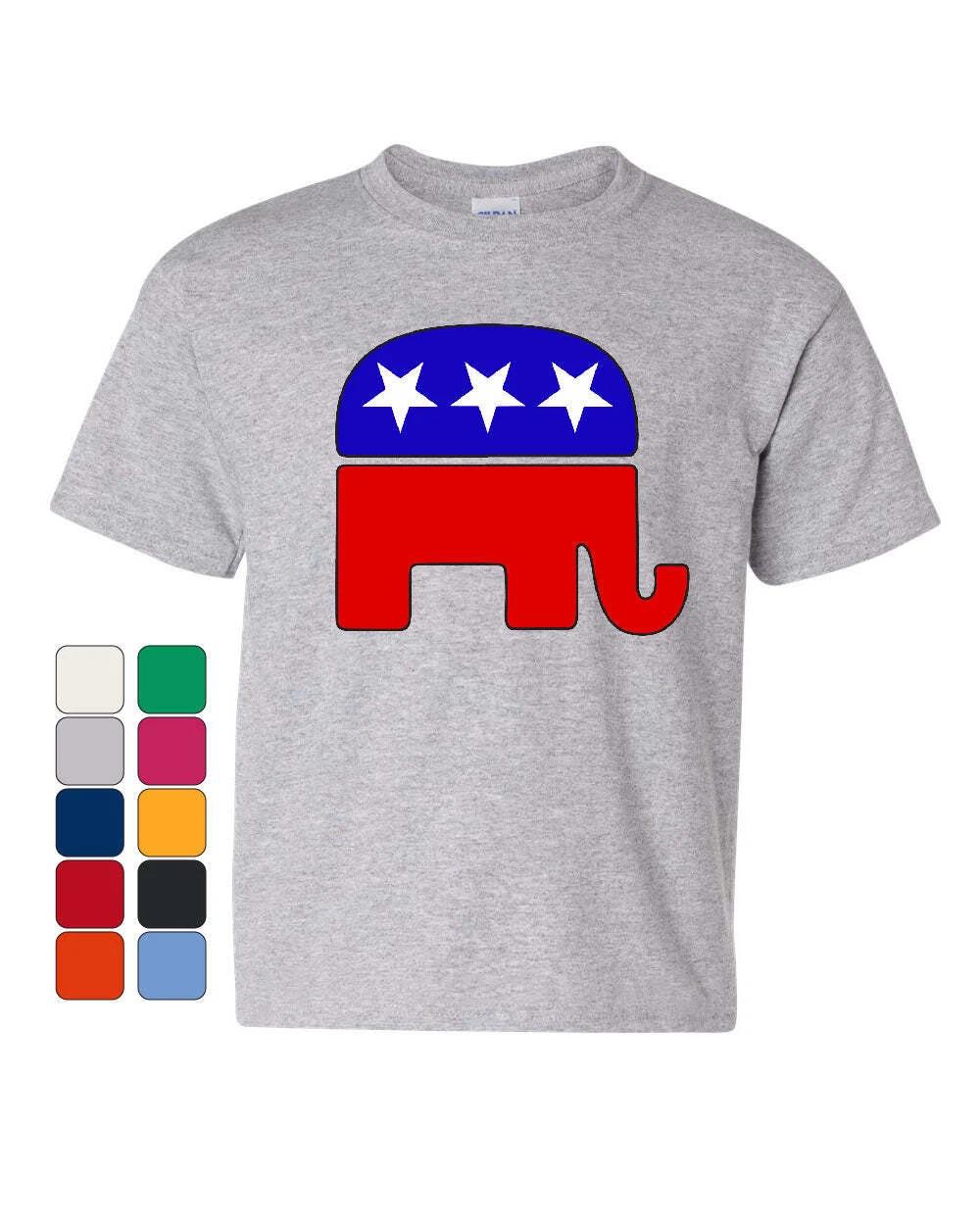 Republican Party Elephant Logo Youth kids boys T-Shirt Political Conservative Kids Tee 110
Republican Party Elephant Logo Youth kids boys T-Shirt Political Conservative Kids Tee 110