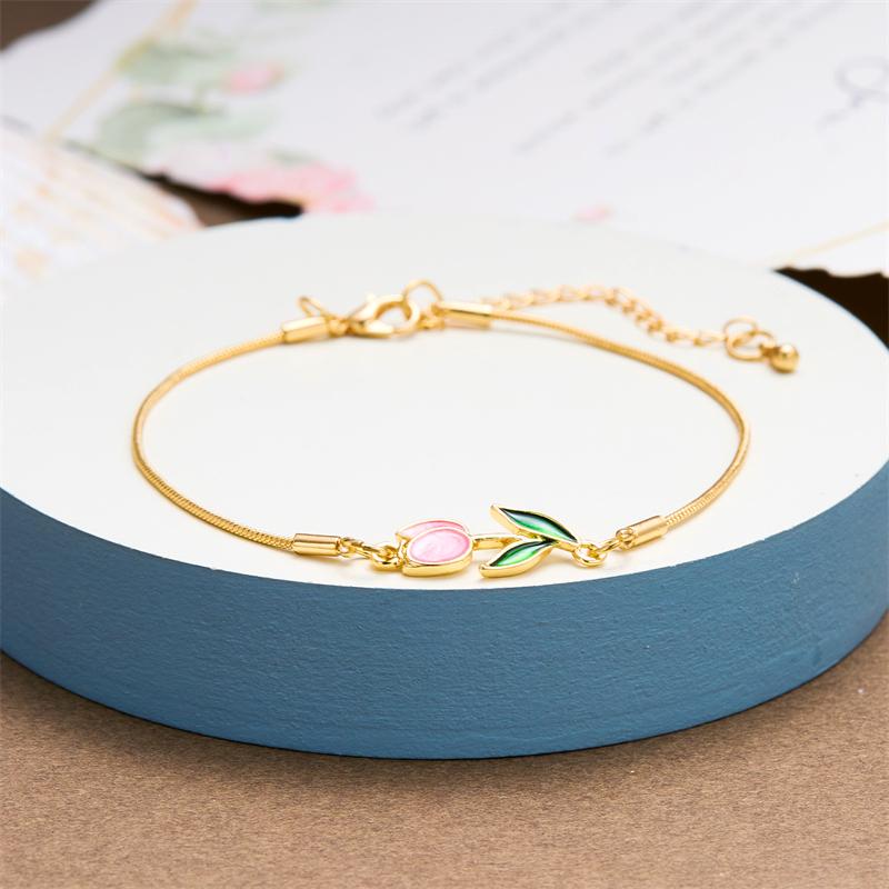 Korean Tulip Flower Bracelet For Women Light Luxury Enamel Copper Lobster Clasp Chain Adjustable Charm Bracelet Trendy Jewelry
Korean Tulip Flower Bracelet For Women Light Luxury Enamel Copper Lobster Clasp Chain Adjustable Charm Bracelet Trendy Jewelry