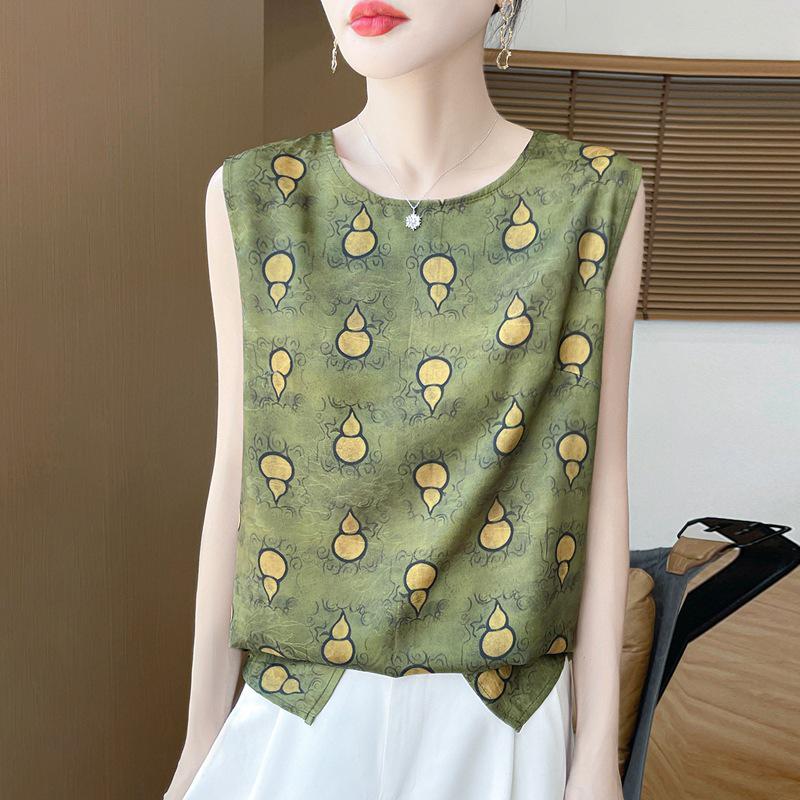 2025 Summer Women s Ice Silk Sleeveless Round Neck Printed Camisole L
2025 Summer Women s Ice Silk Sleeveless Round Neck Printed Camisole L