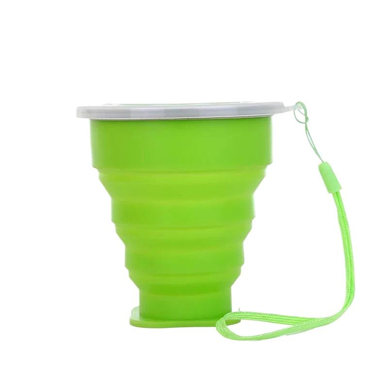 Портативная дорожная силиконовая складная регулируемая чашка с крышкой, дорожная складная чашка, чашка для воды, бутылка для полоскания 200ML