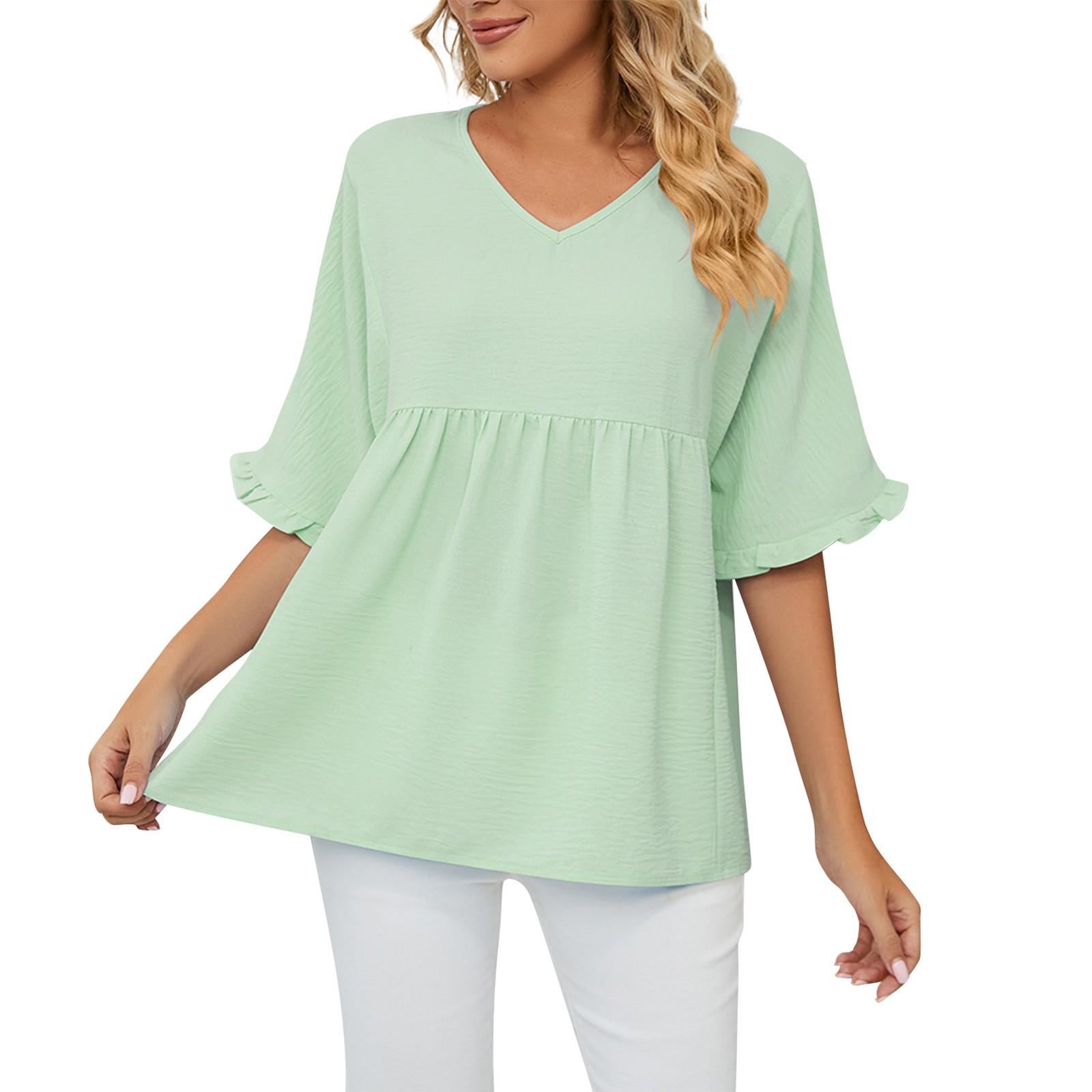 Женский повседневный модный сексуальный сплошной цвет с v-образным вырезом, свободный топ со средними рукавами и сборками XL
Женский повседневный модный сексуальный сплошной цвет с v-образным вырезом, свободный топ со средними рукавами и сборками XL