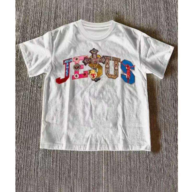 Womens High Quality Pure Cotton Short Sleeved Tshirt MultiColor Gemstone Cross Jesus Graphic Print Women Crew Neck TShirt S
Womens High Quality Pure Cotton Short Sleeved Tshirt MultiColor Gemstone Cross Jesus Graphic Print Women Crew Neck TShirt S
