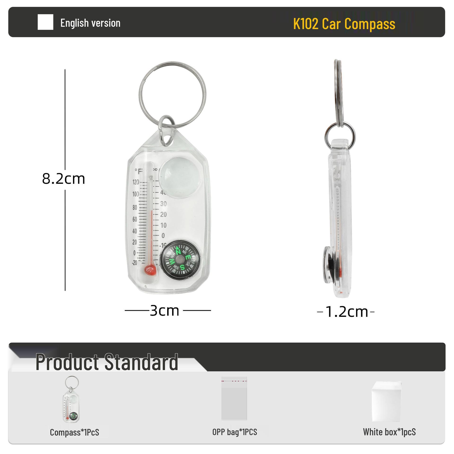 K101 Keychain Compass with Mini Carabiner and Outdoor Thermometer for Climbing
K101 Keychain Compass with Mini Carabiner and Outdoor Thermometer for Climbing
