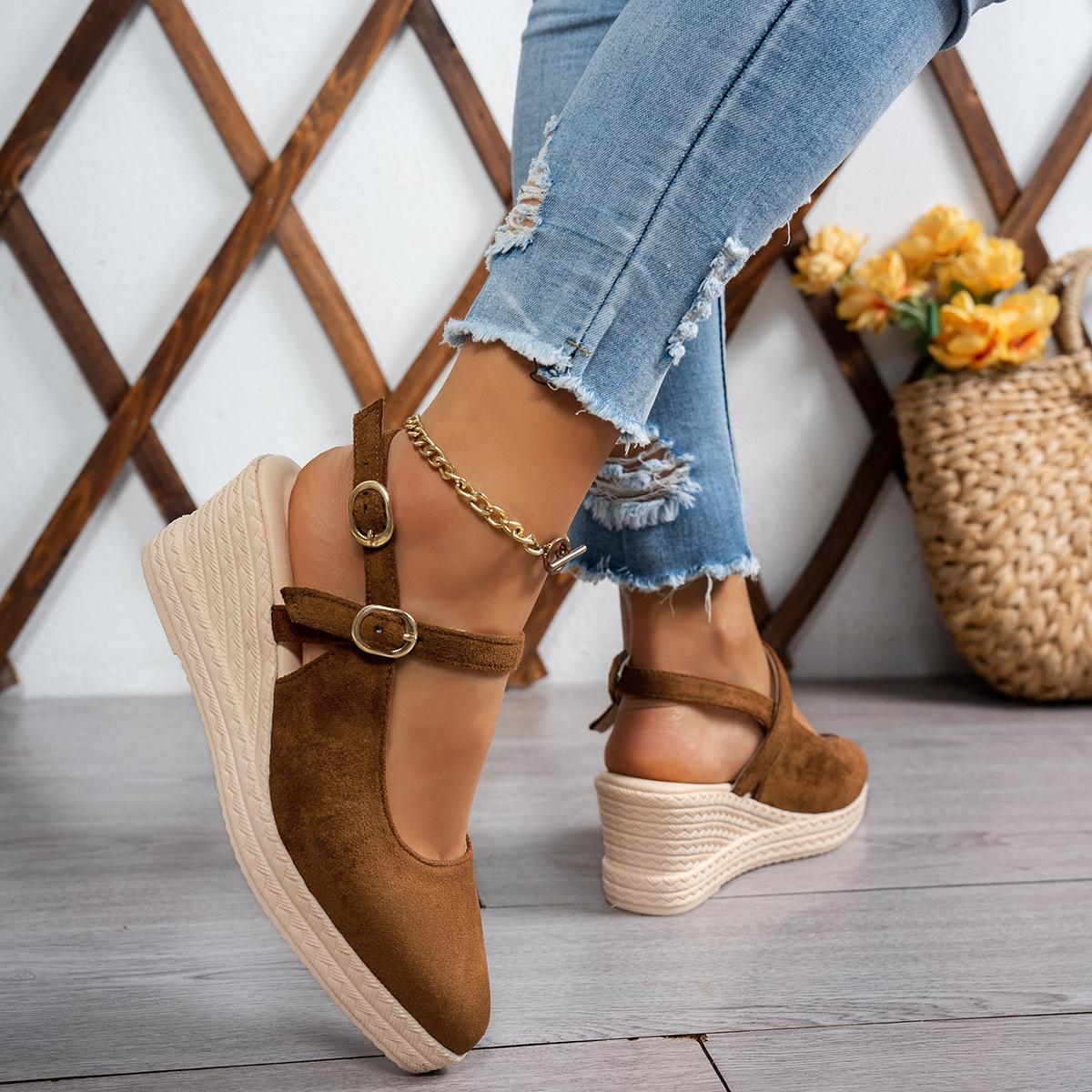 Wedge heel sandals women s spring and autumn new suede high heels pointed straps waterproof platform thick-soled straw women s shoes princess shoes 42 коричневый
Wedge heel sandals women s spring and autumn new suede high heels pointed straps waterproof platform thick-soled straw women s shoes princess shoes 42 коричневый