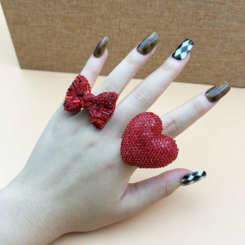 New Ceramic Clay Heart Ring Fine Rhinestone Bow Ins Jewelry Personalized Girl Ring Fashionable Jewelry Accessories Diameter 1.8cm
New Ceramic Clay Heart Ring Fine Rhinestone Bow Ins Jewelry Personalized Girl Ring Fashionable Jewelry Accessories Diameter 1.8cm
