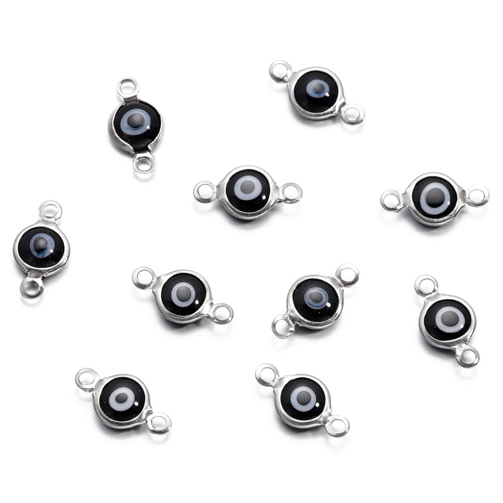 10pcs/lot Stainless Steel Evil Eye Roound Shaped Charms Double Loop Pendant Connectors For DIY Bracelet Jewelry Accessories 10pcs чёрный
10pcs/lot Stainless Steel Evil Eye Roound Shaped Charms Double Loop Pendant Connectors For DIY Bracelet Jewelry Accessories 10pcs чёрный