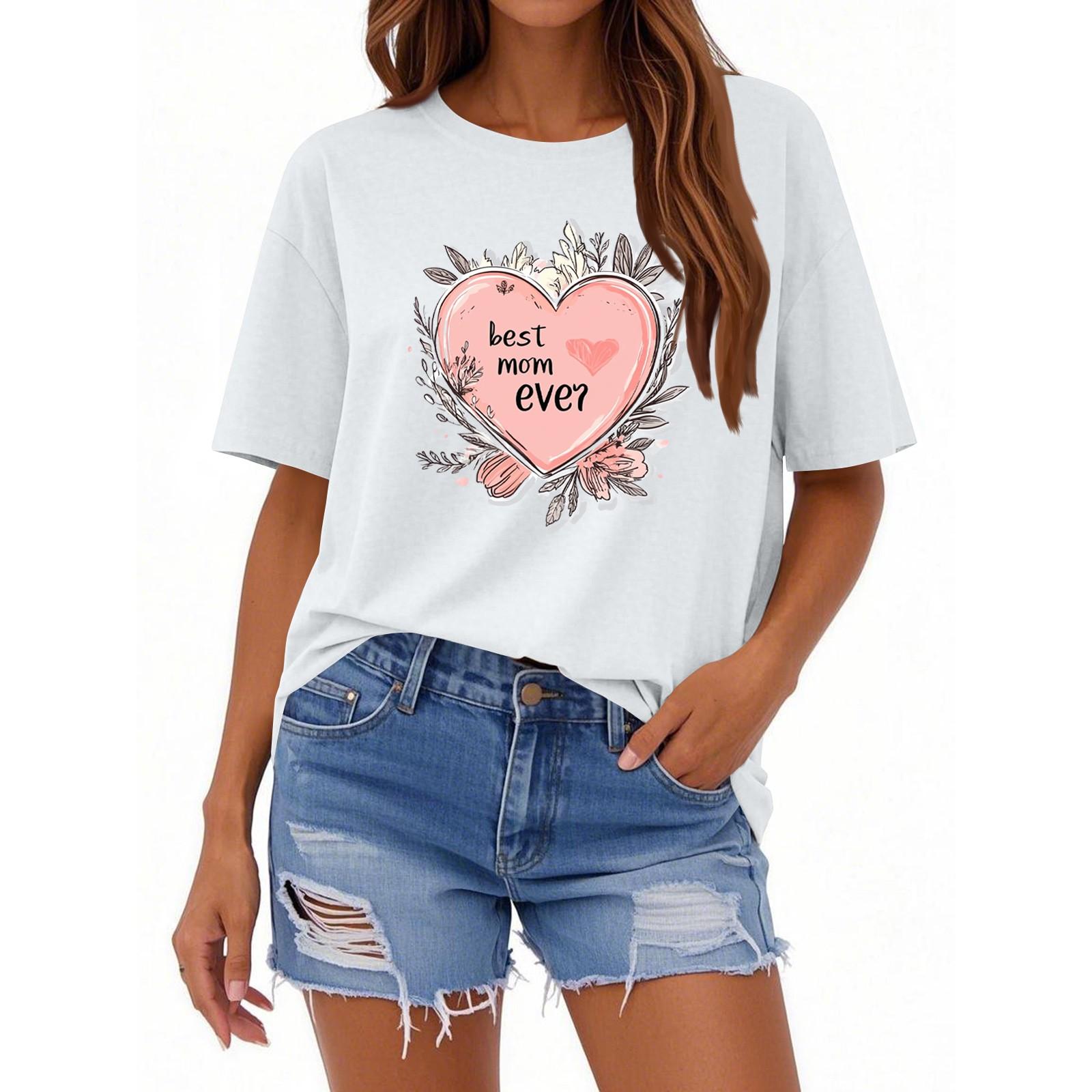 Жіноча повсякденна вільна футболка з принтом і круглим вирізом, пуловер з короткими рукавами XL білий
Жіноча повсякденна вільна футболка з принтом і круглим вирізом, пуловер з короткими рукавами XL білий