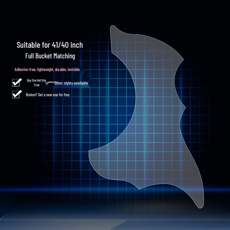 Adhesive-Free Transparent Pickguard for 34-41 Inch Folk Acoustic Guitars
Adhesive-Free Transparent Pickguard for 34-41 Inch Folk Acoustic Guitars
