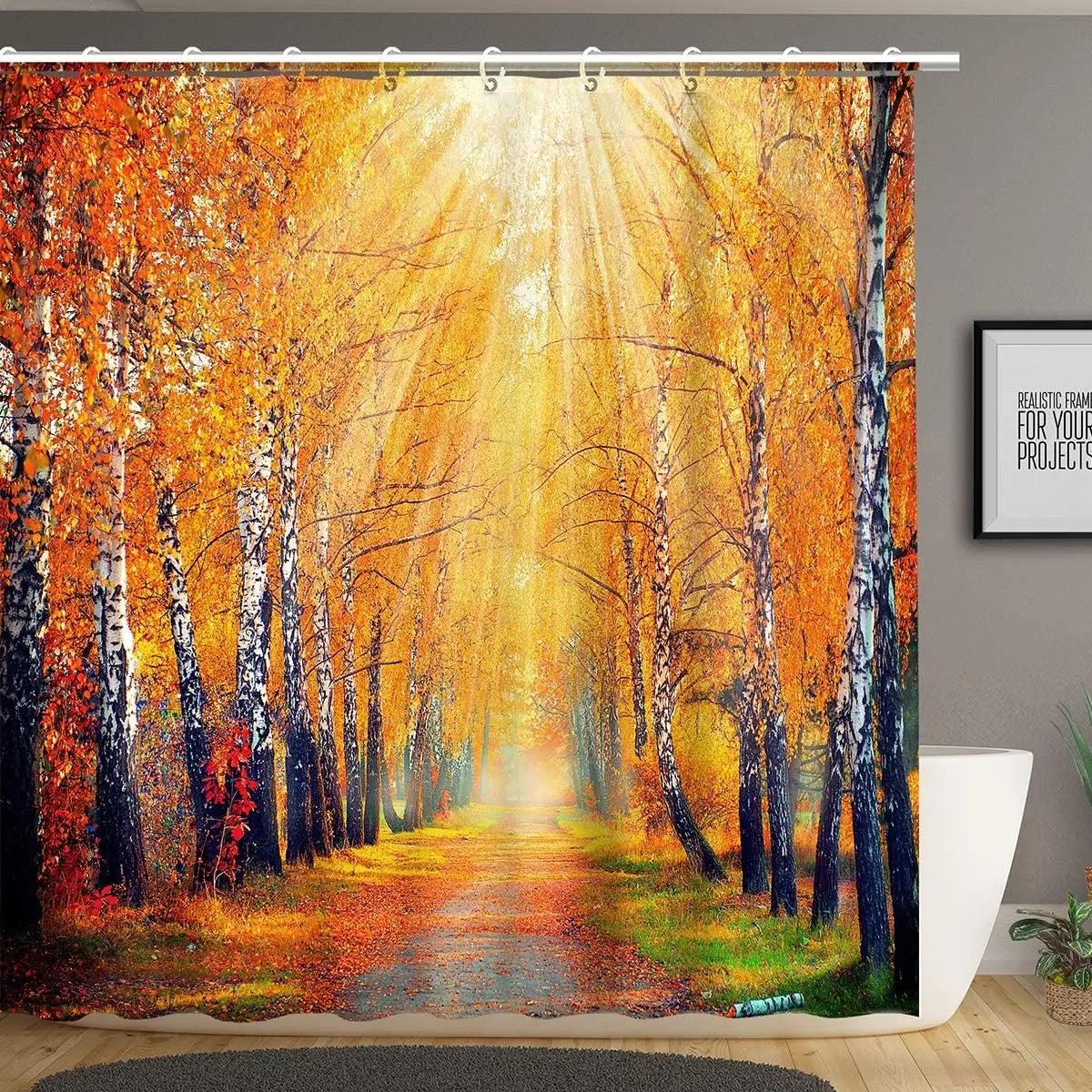 Fall Shower Curtain Autumn Forest Birch Tree Leaf Pathway Farm Country Rustic Wildlife Woodland Woods Orange Brown Bathroom Deco W90XH180cm
Fall Shower Curtain Autumn Forest Birch Tree Leaf Pathway Farm Country Rustic Wildlife Woodland Woods Orange Brown Bathroom Deco W90XH180cm