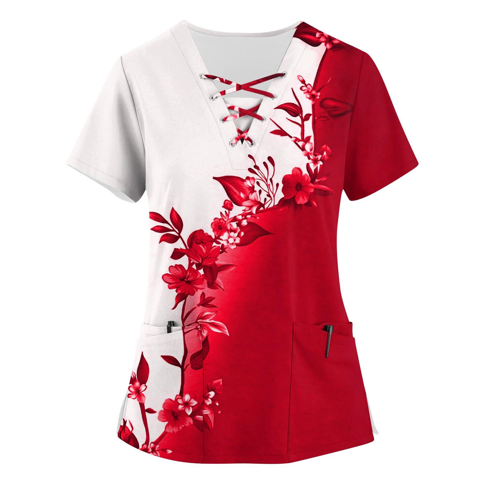 Плюс размер скраб с принтом Рабочая форма Топы для женщин Крест V-образным вырезом Форальный принт с короткими рукавами Забавные футболки Спецодежда Футболка с карманами XXXXL красный
Плюс размер скраб с принтом Рабочая форма Топы для женщин Крест V-образным вырезом Форальный принт с короткими рукавами Забавные футболки Спецодежда Футболка с карманами XXXXL красный
