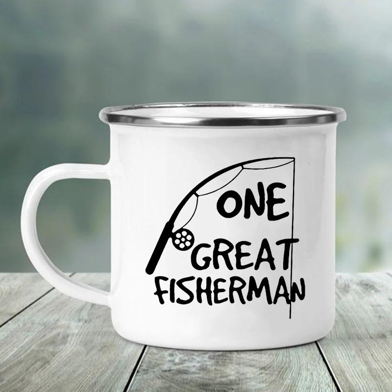 One Great Fisherman Best Catch of His Life Couple Mugs Funny Coffee Cup Creative Enamel Camping Mug Handle Gift for Wife Husband 360ml
One Great Fisherman Best Catch of His Life Couple Mugs Funny Coffee Cup Creative Enamel Camping Mug Handle Gift for Wife Husband 360ml