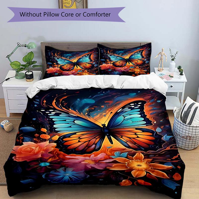 3pcs Colorful Butterfly Flower Bedding Set - Includes One Quilt Cover and Two Pillowcases (No Core) - Home Decor, Festival Gift, Polyester Fabric, Ani 135x200cm
3pcs Colorful Butterfly Flower Bedding Set - Includes One Quilt Cover and Two Pillowcases (No Core) - Home Decor, Festival Gift, Polyester Fabric, Ani 135x200cm