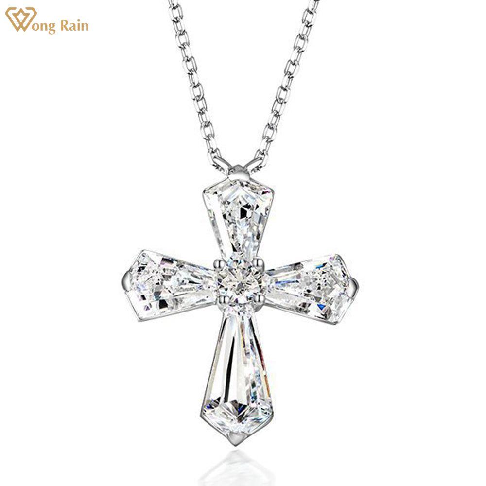 Wong Rain Fashion 100% стерлингового серебра 925 пробы крест AAAAA цирконы драгоценный камень унисекс базовый кулон ожерелье изысканные ювелирные изделия подарок белый
Wong Rain Fashion 100% стерлингового серебра 925 пробы крест AAAAA цирконы драгоценный камень унисекс базовый кулон ожерелье изысканные ювелирные изделия подарок белый