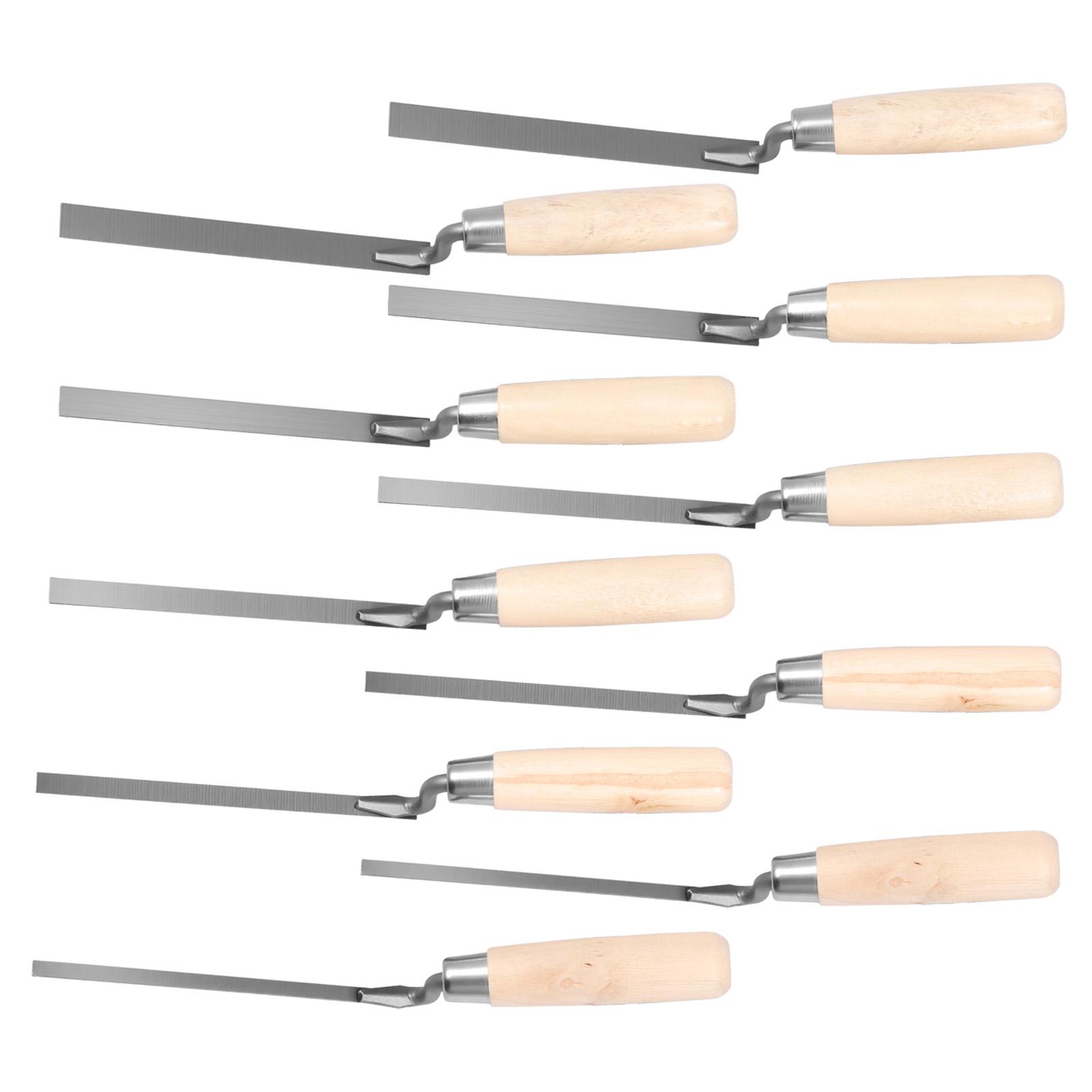 10 Pcs Tuck Pointer Trowel Set Pointing Trowel Brick Jointer Bricklaying Tools Carbon Steel Finger Pointing Trowels for Masons
10 Pcs Tuck Pointer Trowel Set Pointing Trowel Brick Jointer Bricklaying Tools Carbon Steel Finger Pointing Trowels for Masons