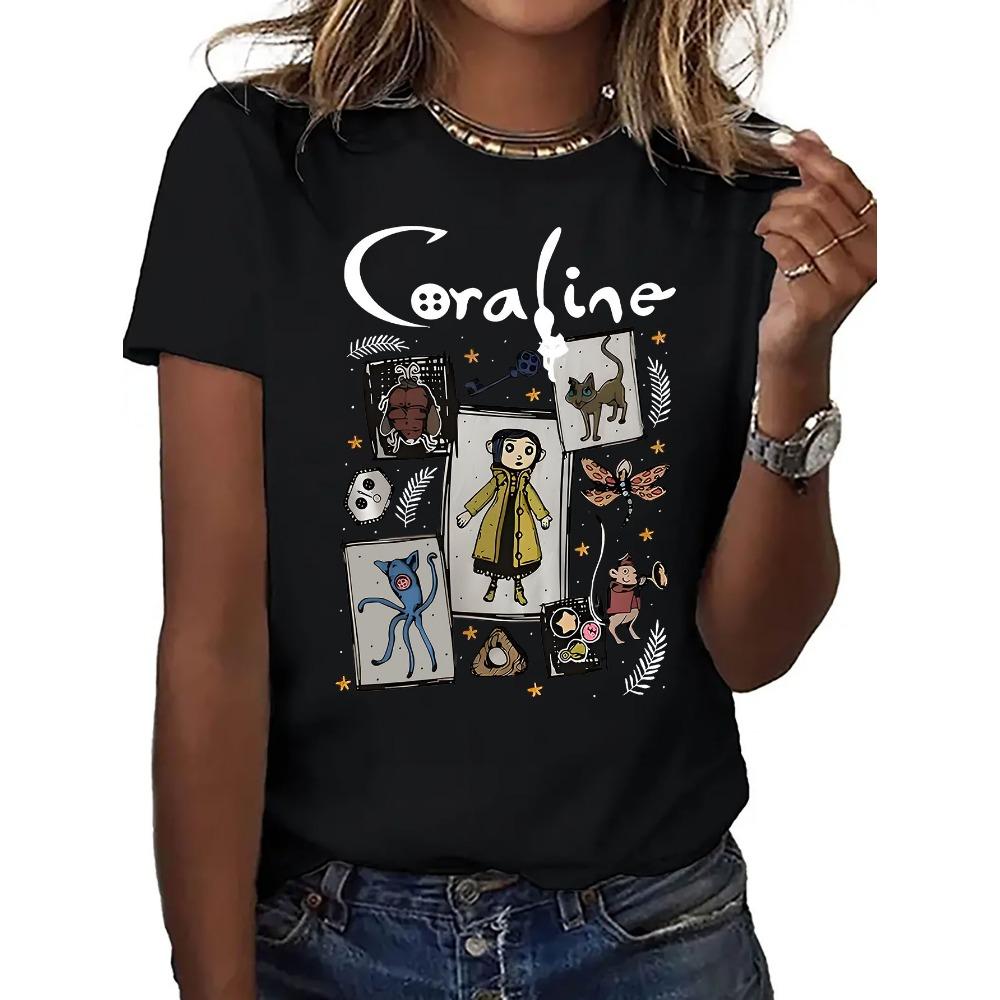 Cartoon Coraline Print Short Sleeve T-shirt Casual Crew Neck Top For Spring & Summer Women s Clothing XS
Cartoon Coraline Print Short Sleeve T-shirt Casual Crew Neck Top For Spring & Summer Women s Clothing XS