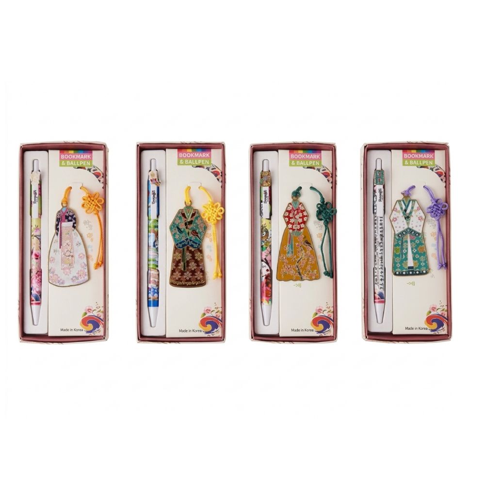 Korean Traditional Bookmark & Pen Set Hanbok Design Souvenir Gift Set
Korean Traditional Bookmark & Pen Set Hanbok Design Souvenir Gift Set