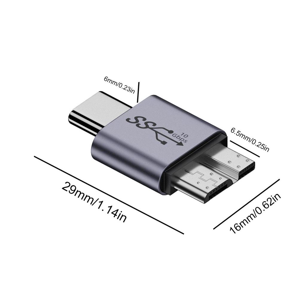 Micro B USB C 3.0 Male to Type C Female Adapter Type-C USB3.0 Micro B Connector for External Hard Drive Disk HDD Cable Adapter
Micro B USB C 3.0 Male to Type C Female Adapter Type-C USB3.0 Micro B Connector for External Hard Drive Disk HDD Cable Adapter
