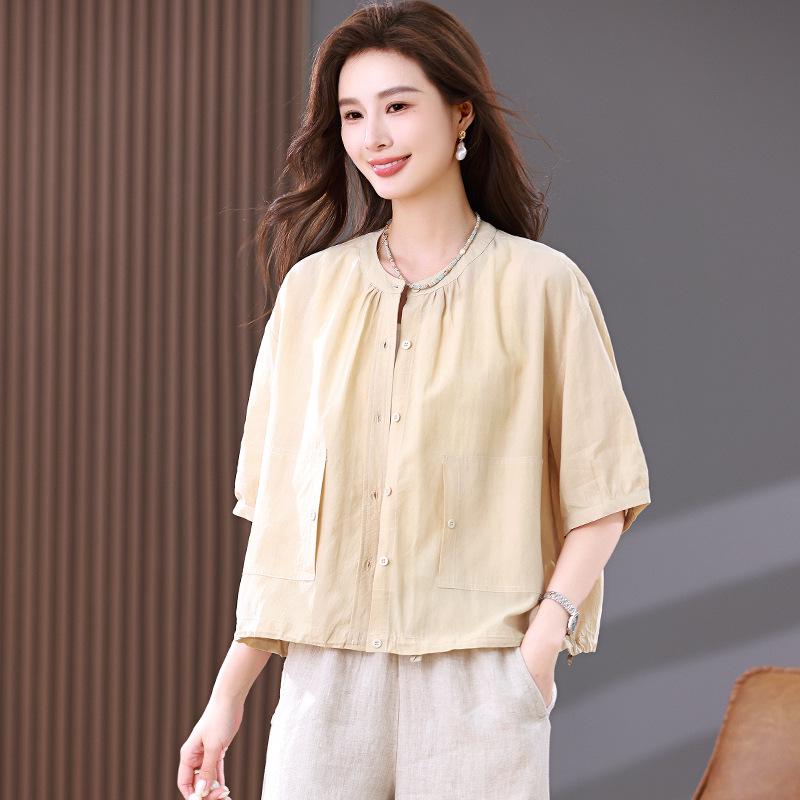 Летняя блузка с рукавом пять восьмых для полных женщин среднего возраста XL белый/кремовый
Летняя блузка с рукавом пять восьмых для полных женщин среднего возраста XL белый/кремовый